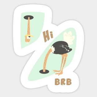 Crazy Ostrich Sticker